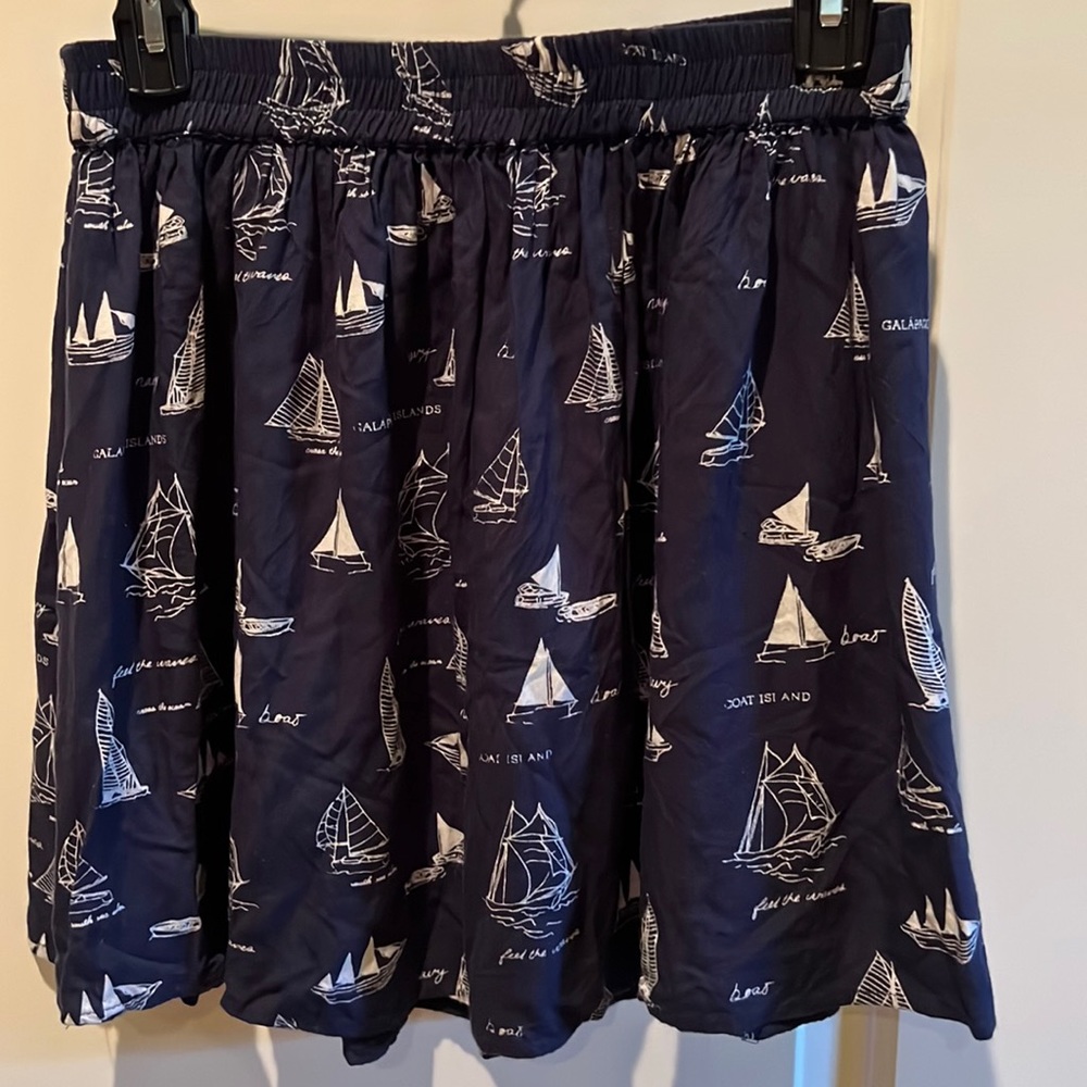 Cute Navy Skirt - Small with boat design.
